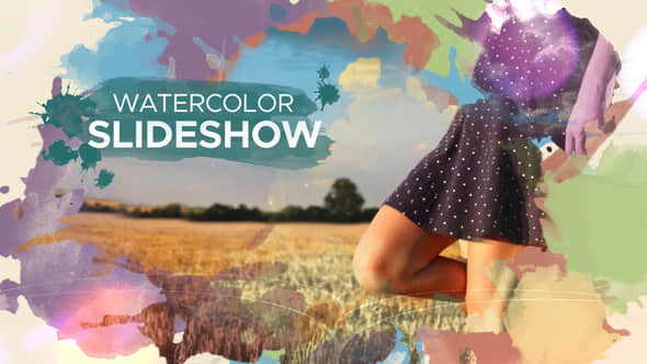 AE模板-水墨油彩视觉差图文展示 Watercolor Parallax Slideshow