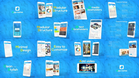 AE模板：三维手机界面APP应用介绍推广 App Promo