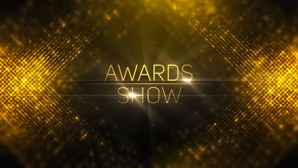 AE模板：金色华丽粒子年会活动晚会颁奖典礼片头包装 Awards