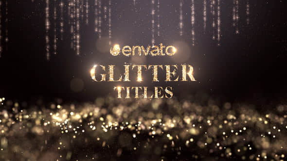 AE模板：高贵金色粒子背景颁奖文字标题片头 Glitter Titles