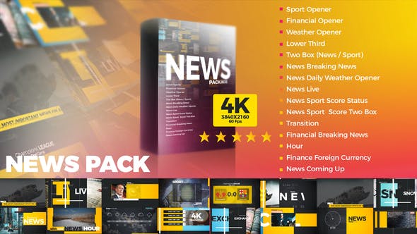AE模板-现代时尚广播电视新闻栏目包装片头 News Pack