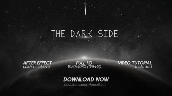 AE模板-宇宙太空黑暗星球文字标题展示片头 The Dark Side