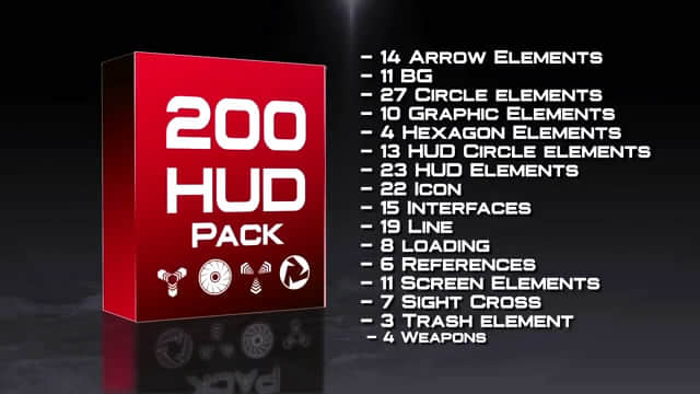 AE模板-200种科技感HUD界面动画元素HUD Modern Pack