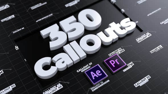 AE模板+Pr预设 - 350种呼出线条文字标题介绍展示动画 CallOuts