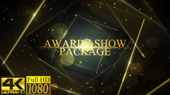 AE模板-金色粒子公司企业年会活动颁奖典礼片头 Awards Show Pack