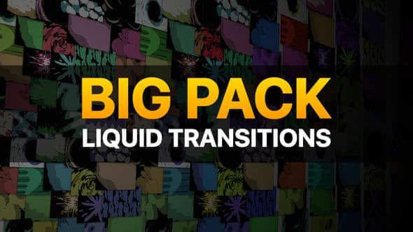 AE模板-50多种流体液体溶解图形遮罩视频转场 Liquid Transitions Big Pack