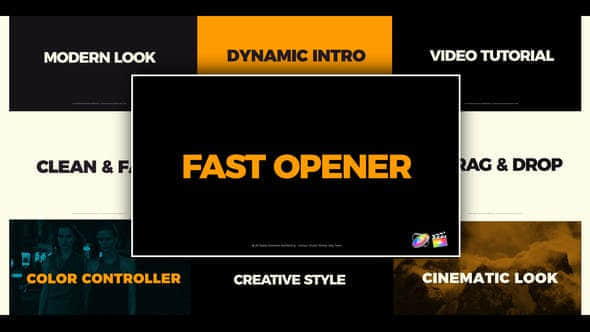 FCPX插件-快闪动感节奏图文展示开场片头 Clean Fast Opener