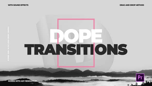 Premiere模板-464种冲击缩放旋转信号干扰破损无缝视频Pr转场预设 Dope Transitions