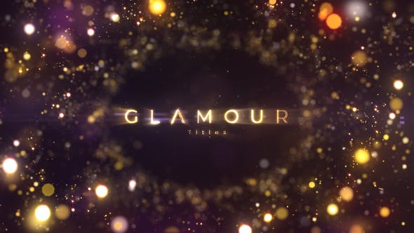 AE模板-金色闪耀粒子背景文字标题片头 Glamour Titles