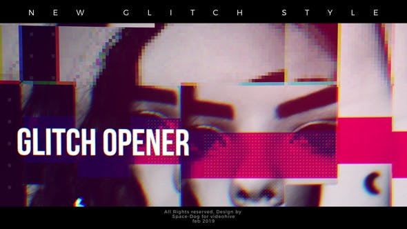 FCPX插件-信号干扰画面损坏图文包装视频展示片头 Glitch Inspired Opener