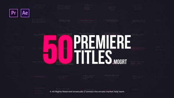 AE模板+PR预设-50种现代简洁文字标题动画 Modern Minimal Titles
