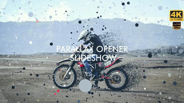 AE模板-漂亮悬浮粒子消散图文幻灯片视觉效果动画开场 Parallax Opener I Slideshow