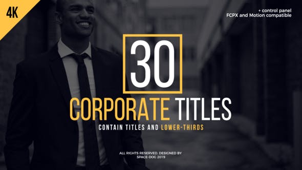 FCPX插件-30种简洁商务文字标题排版动画 30 Corporate Titles