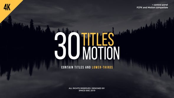 FCPX插件-30个简洁运动排版文字标题动画 30 Motion Titles