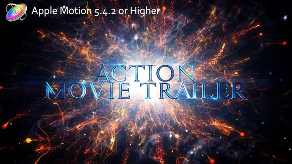 Apple Motion模板-大气史诗震撼粒子文字图片宣传片头 Action Movie Trailer