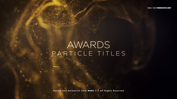 AE模板-漂亮抽象金色粒子颁奖典礼文字标题开场片头 Awards Particles Titles