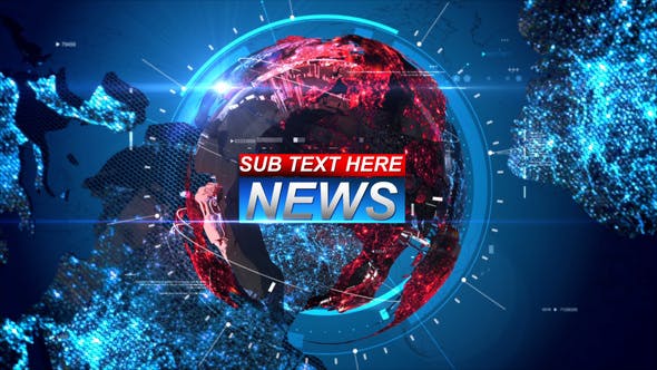 AE模板-科技感三维地球电视广播新闻栏目包装片头 Breaking News