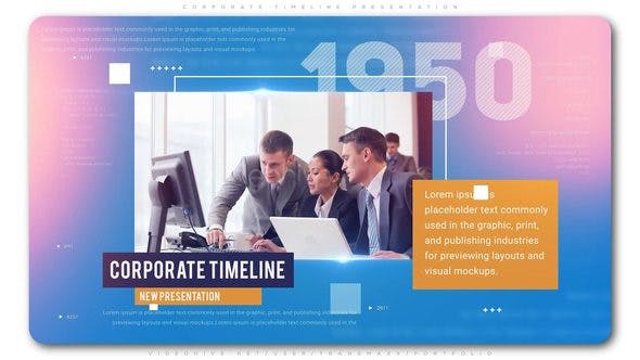 AE模板-时尚漂亮公司企业团队时间轴发展历程图文介绍展示 Corporate Timeline Presentation