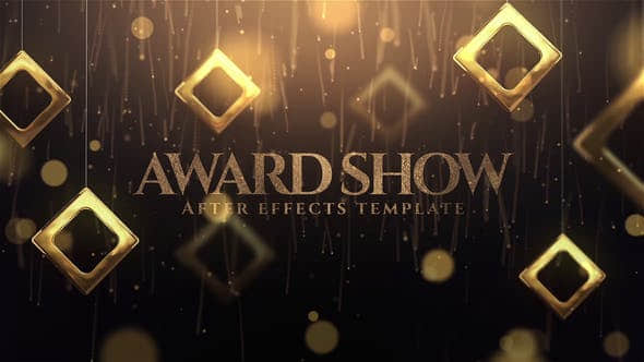 AE模板-大气华丽金色粒子公司年会活动颁奖典礼栏目包装片头 Golden Award Show