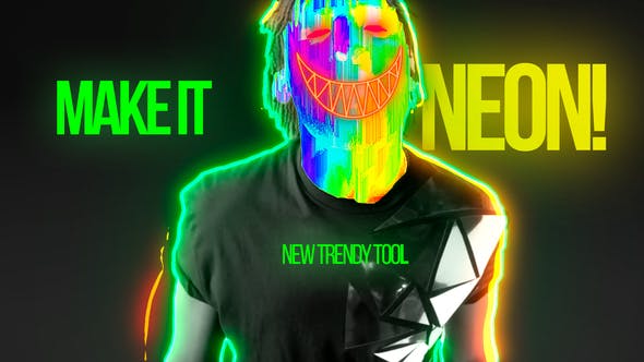 AE模板-霓虹电流能量描边特效动画 Make It Neon
