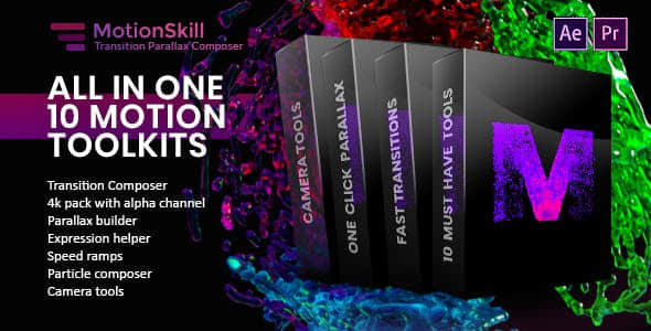 AE脚本-运动转场视觉差表达式预设工具包All in One Motion Transition Parallax Expression ToolKit