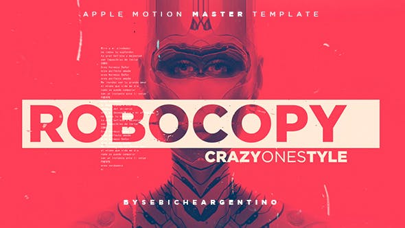 Apple Motion模板-动感时尚污渍闪烁风格化视频包装开场片头 ROBOCOPY