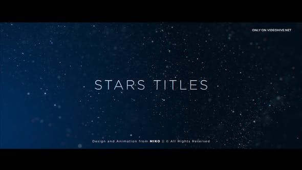AE模板-大气唯美漂亮粒子漂浮背景文字标题展示片头 Stars Titles