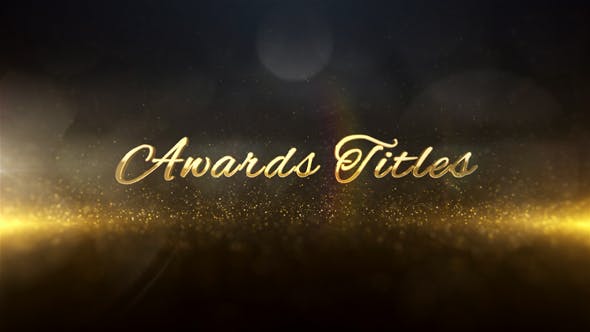 AE模板-大气金色粒子三维文字标题开场片头 Awards Titles 3D