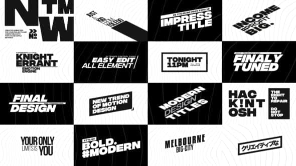FCPX插件-22个黑白大标题文字动画 Big Bold Titles