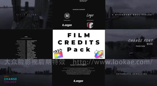 FCPX插件-电影结束片尾演员表滚动字幕动画