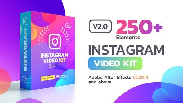 AE模板-250个手机抖音微信小程序竖版图文设计排版包装动画 Instagram Stories v2.0.1
