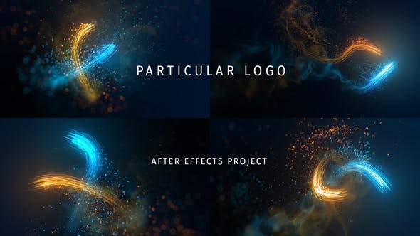 AE模板-漂亮粒子光束LOGO片头展示 Particular Logo (含音乐)