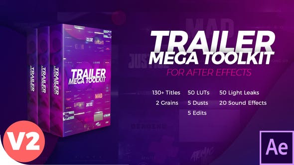 AE模板-大气震撼电影宣传文字标题片头制作工具包 Trailer Mega Toolkit v2