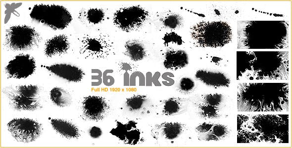 视频素材-36组中国风水墨滴落晕开动画视频素材 36 Inks