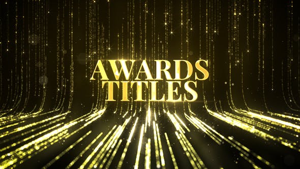 AE模板-粒子瀑布流颁奖文字标题片头 Awards Titles