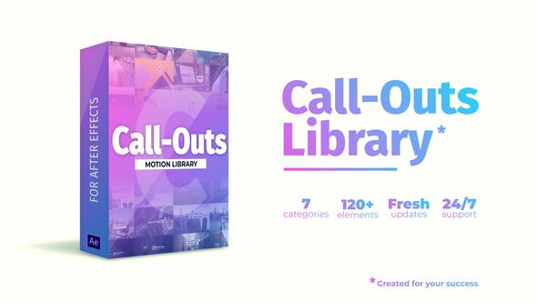 AE模板-120种呼出线条指针标注介绍动画 Call-Outs Library
