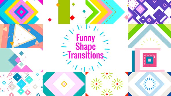 AE模板-12组有趣的MG图形转场动画 Funny Shape Transitions