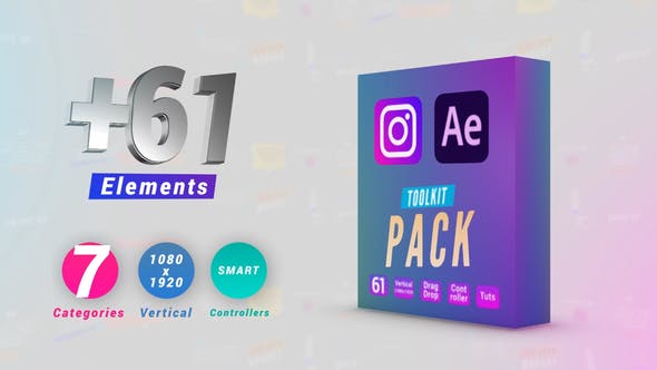 AE模板-竖屏图文包装元素动画包 Instagram Toolkit Pack