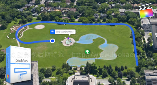 FCPX插件-地图导航线路运动轨迹位置坐标地点标注动画工具 ProMap +使用教程