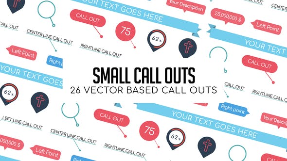 AE模板-弹出框标签指示线呼出图标动画 Small Call Outs