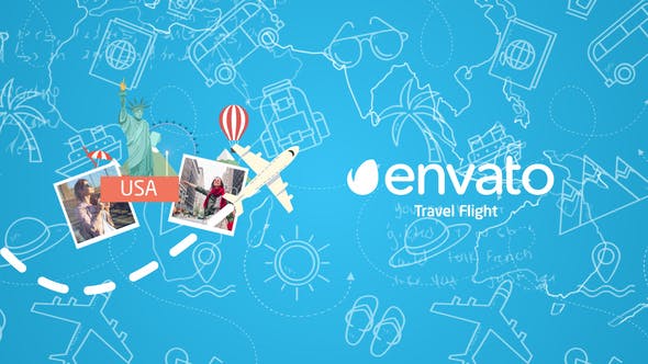 AE模板-环球旅行旅游片头 Travel Flight Logo
