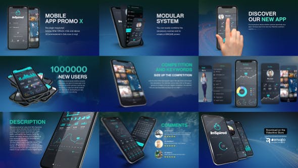 AE模板-三维手机APP应用界面操作介绍 App Promo Kit X