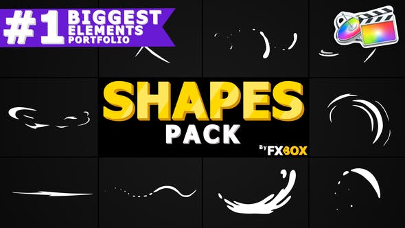 FCPX插件-10种手绘卡通MG图形动画元素 Cartoon Shape Elements