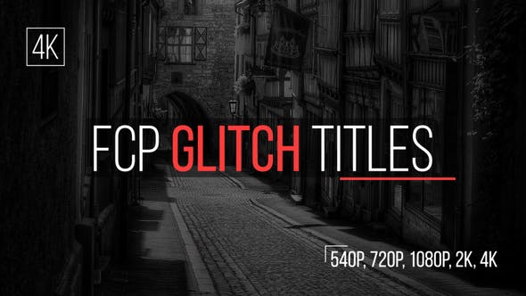 FCPX插件-16种故障干扰文字标题动画 FCP Glitch Titles