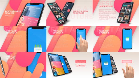 AE模板-手机APP应用操作界面快速介绍展示 Fast App Opener X