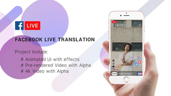 AE模板-手机直播评论发表情留言关注点赞效果栏目包装 FaveBook Live