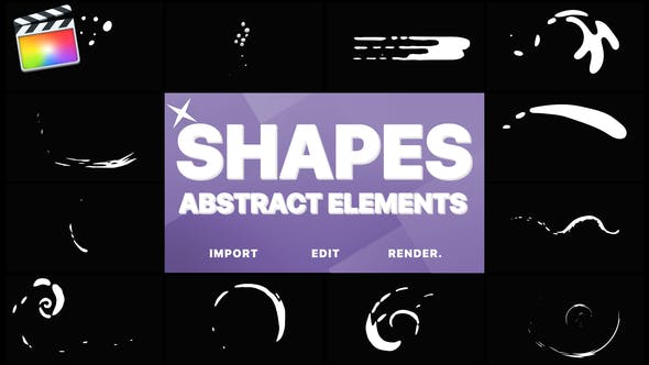 FCPX插件-12个有趣的卡通液体MG动画元素 Funny Abstract Shapes