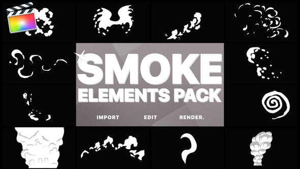 FCPX插件-12个有趣卡通烟雾MG动画元素 Funny Smoke Elements