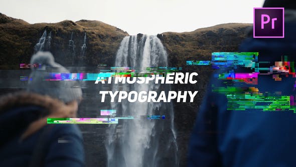 PR模板-信号故障干扰画面破损图文展示开场动画 Glitch Opener