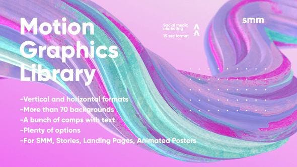PR模板-时尚绚丽抽象背景文字标题竖屏设计排版动画 Motion Graphics Library Premiere